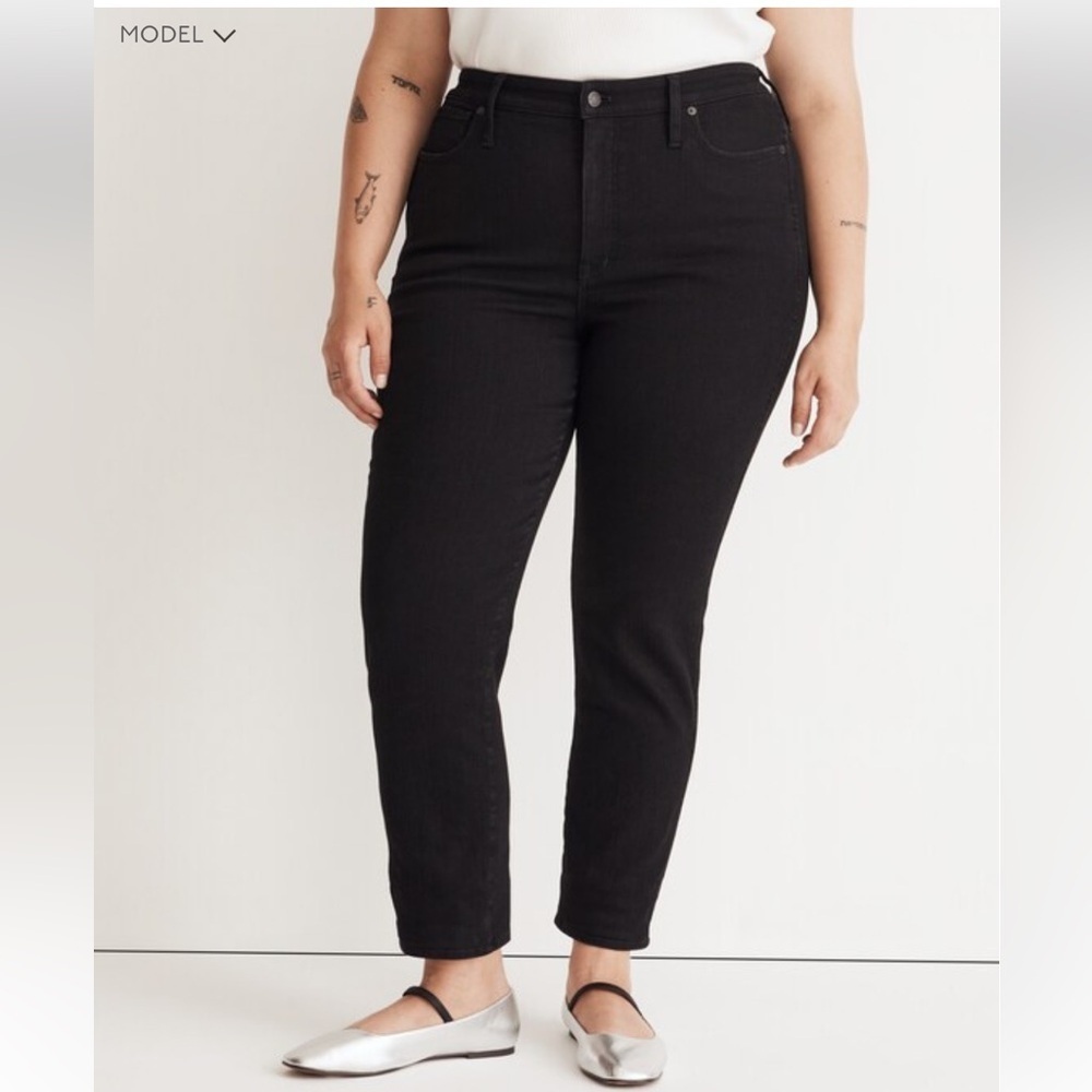 Madewell Stovepipe Jeans in Black Rinse Stretch